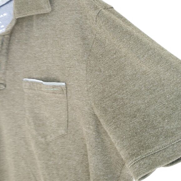 Tahari Short Sleeve Pocket Polo Shirt Mens Large Green 0372 - Picture 5 of 8